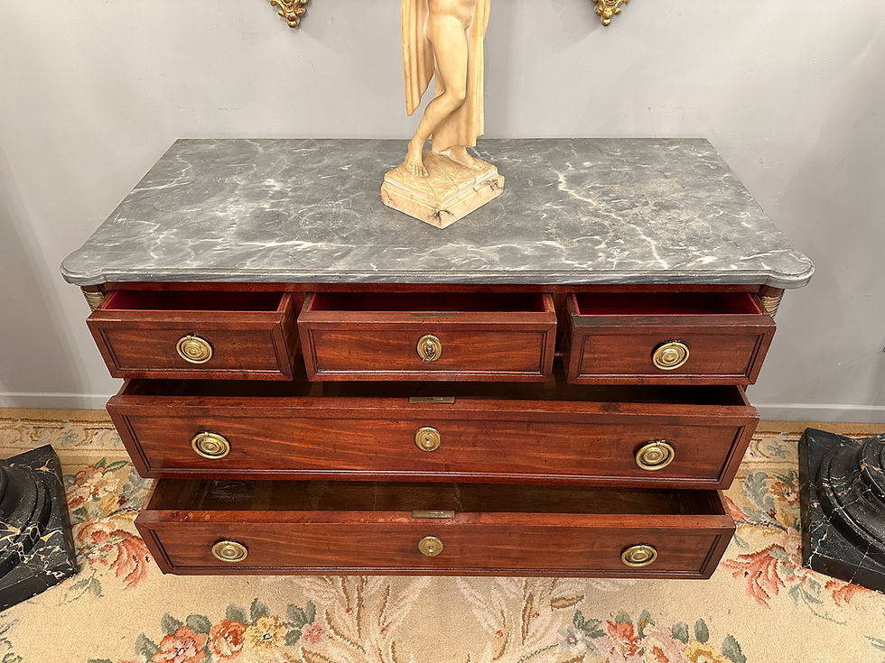 Thumbnail: Commode En Acajou d'Epoque Louis XVI Marbre Turquin Vers 1770