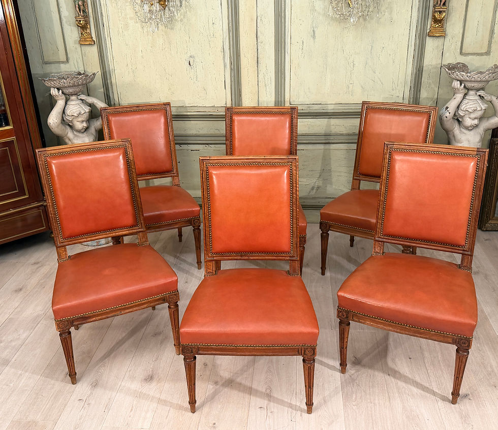 Миниатюра: Suite de Six Chaises en Noyer d'Epoque Louis XVI, Vers 1780