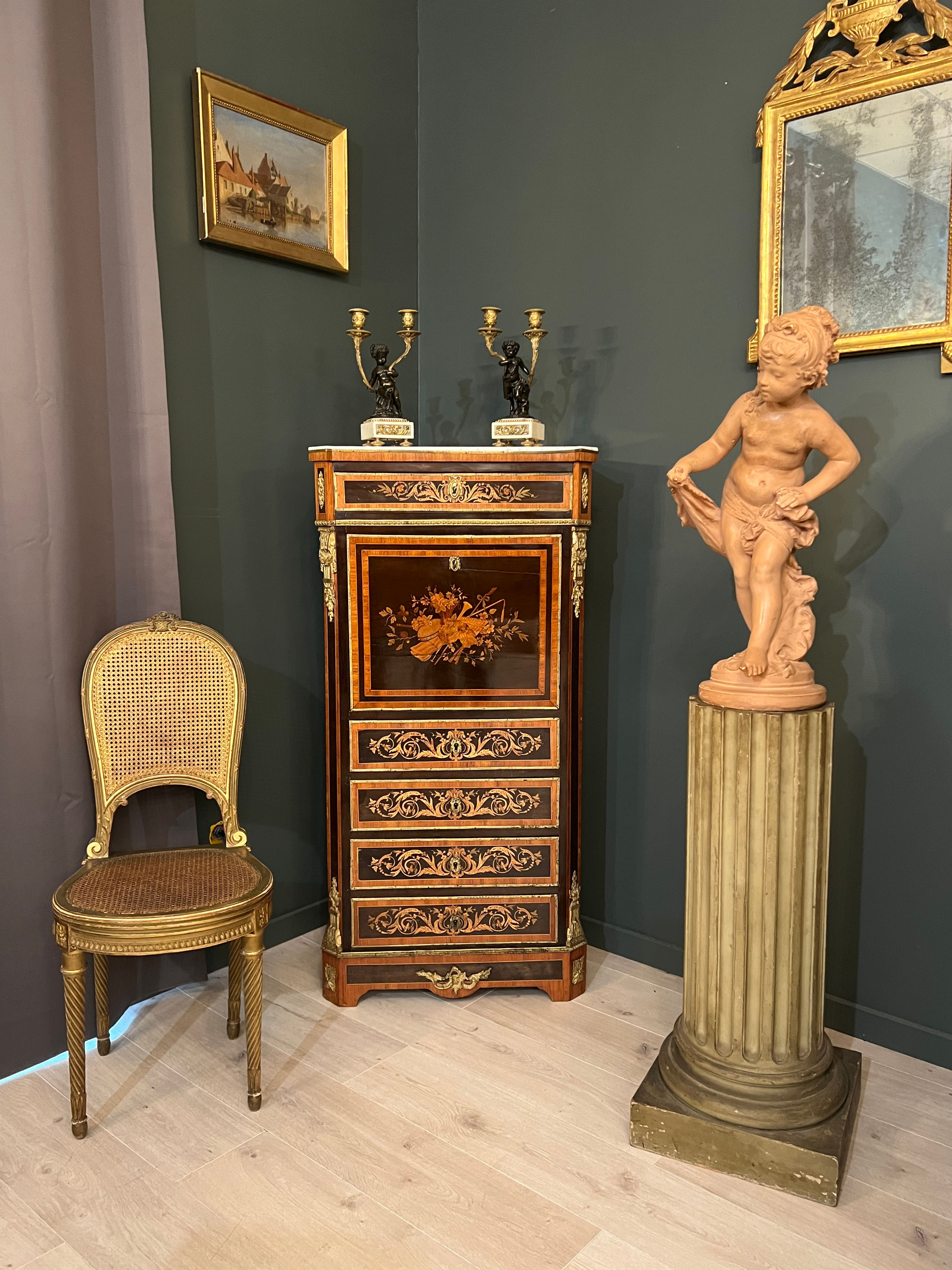 Secretaire De Dame En Marqueterie d'Epoque Napoleon III Vers 1870