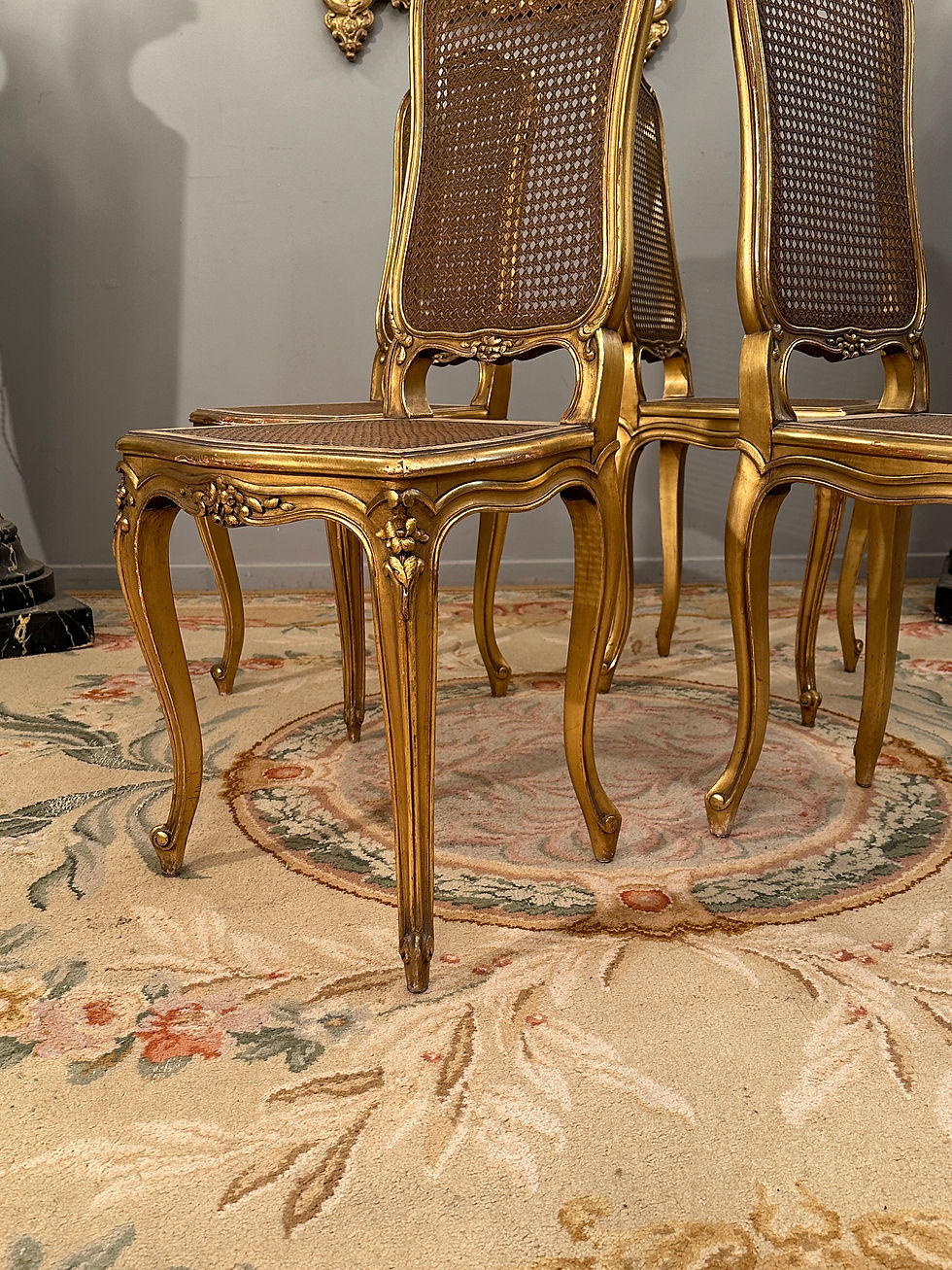 Miniature : Suite De 4 Chaises De Musiciens En Bois Doré d'Epoque Napoleon III