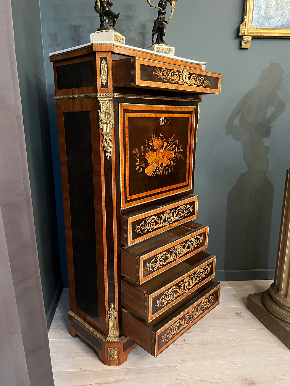 Thumbnail: Secretaire De Dame En Marqueterie d'Epoque Napoleon III Vers 1870
