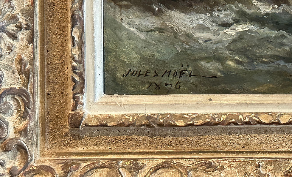 Miniatura: Jules Noel, Huile Sur Panneau Bateau De Pêche Signée (1810 - 1881)