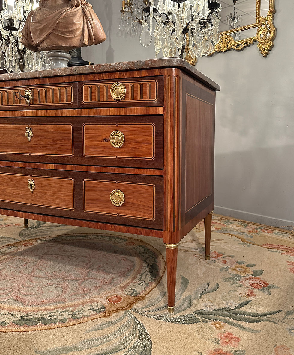 Miniature : Commode En Marqueterie D’epoque Louis XVI Vers 1780