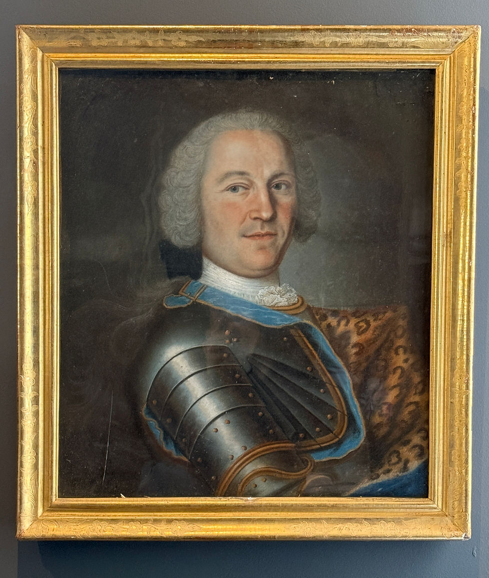 Miniature : Portrait d'Officier Noble Pastel d'Epoque Transition Vers 1770