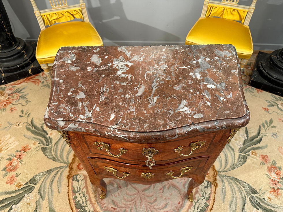 Miniature : Commode d'Entre Deux En Marqueterie d'Epoque Louis XV Vers 1750