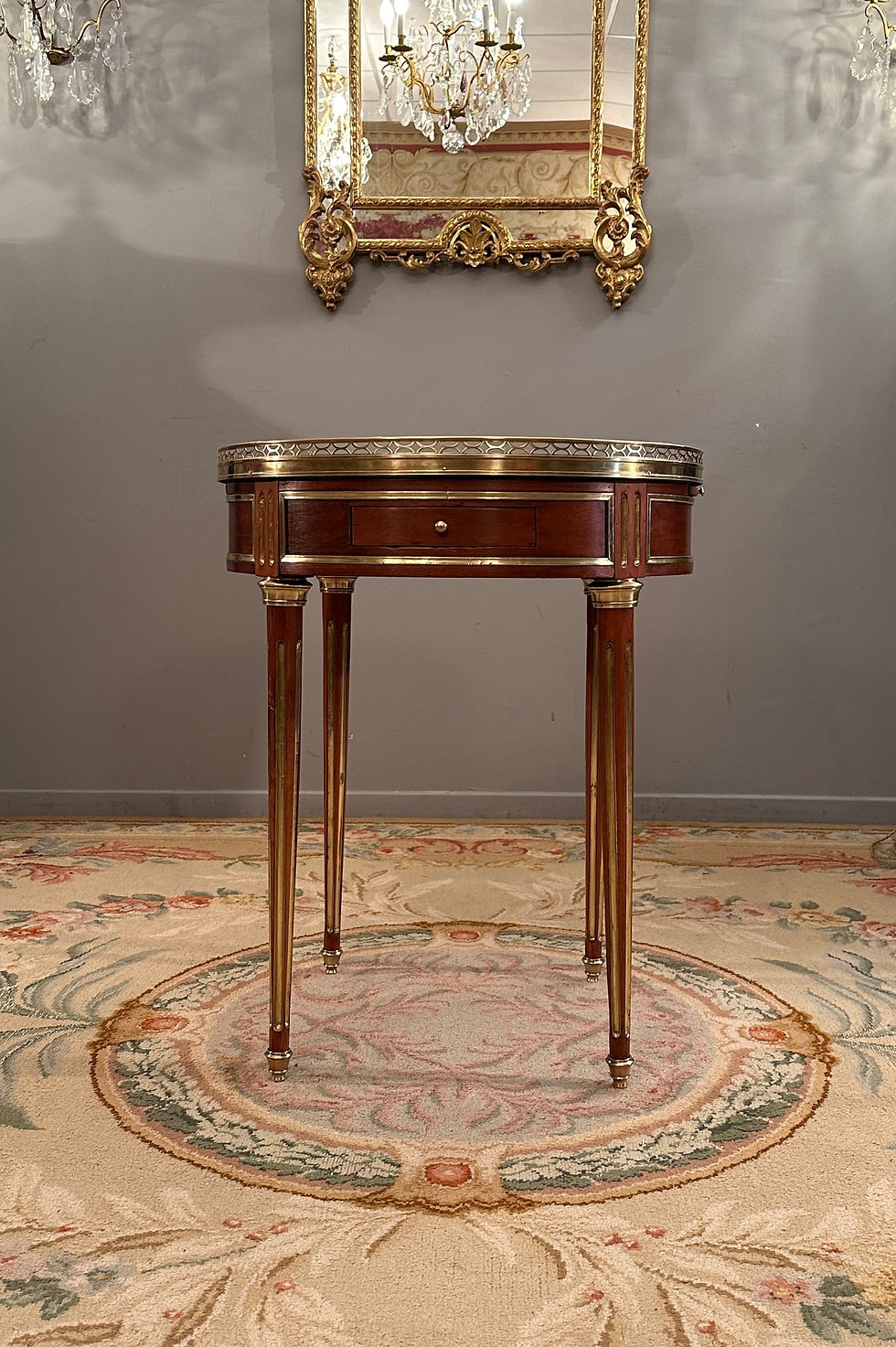 Miniature : Table Guéridon Bouillotte En Acajou De Style Louis XVI Epoque Napoléon III