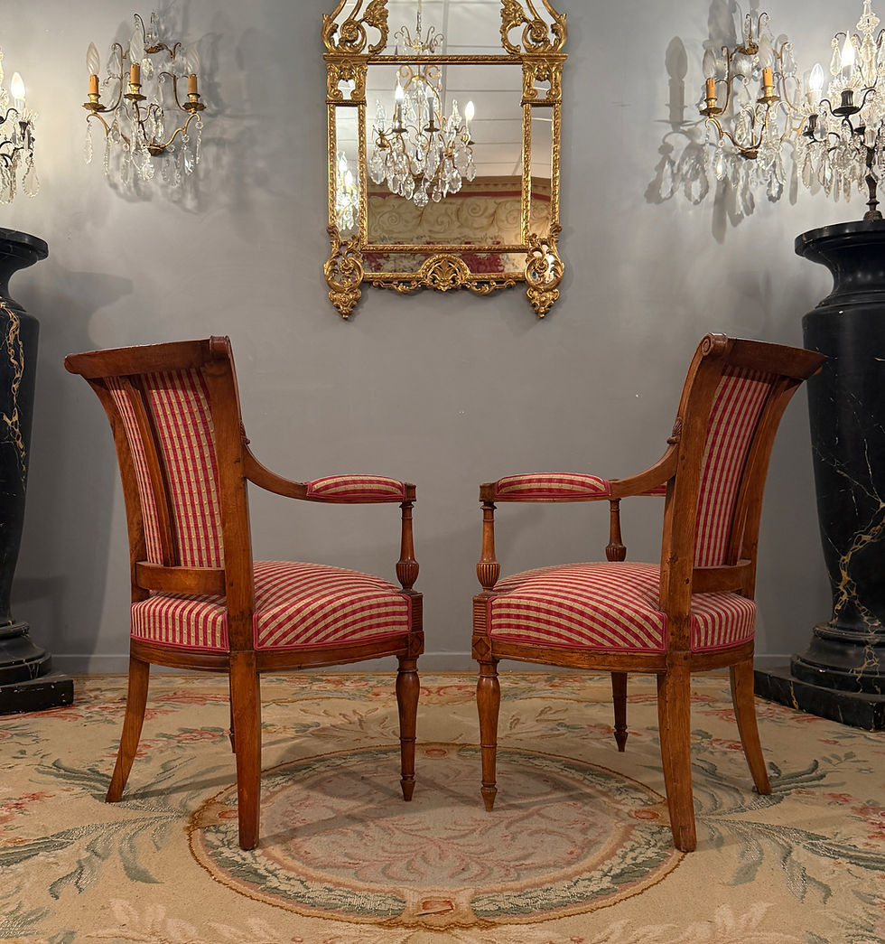Miniature : Paire De Fauteuils En Noyer d'Epoque Directoire Vers 1790