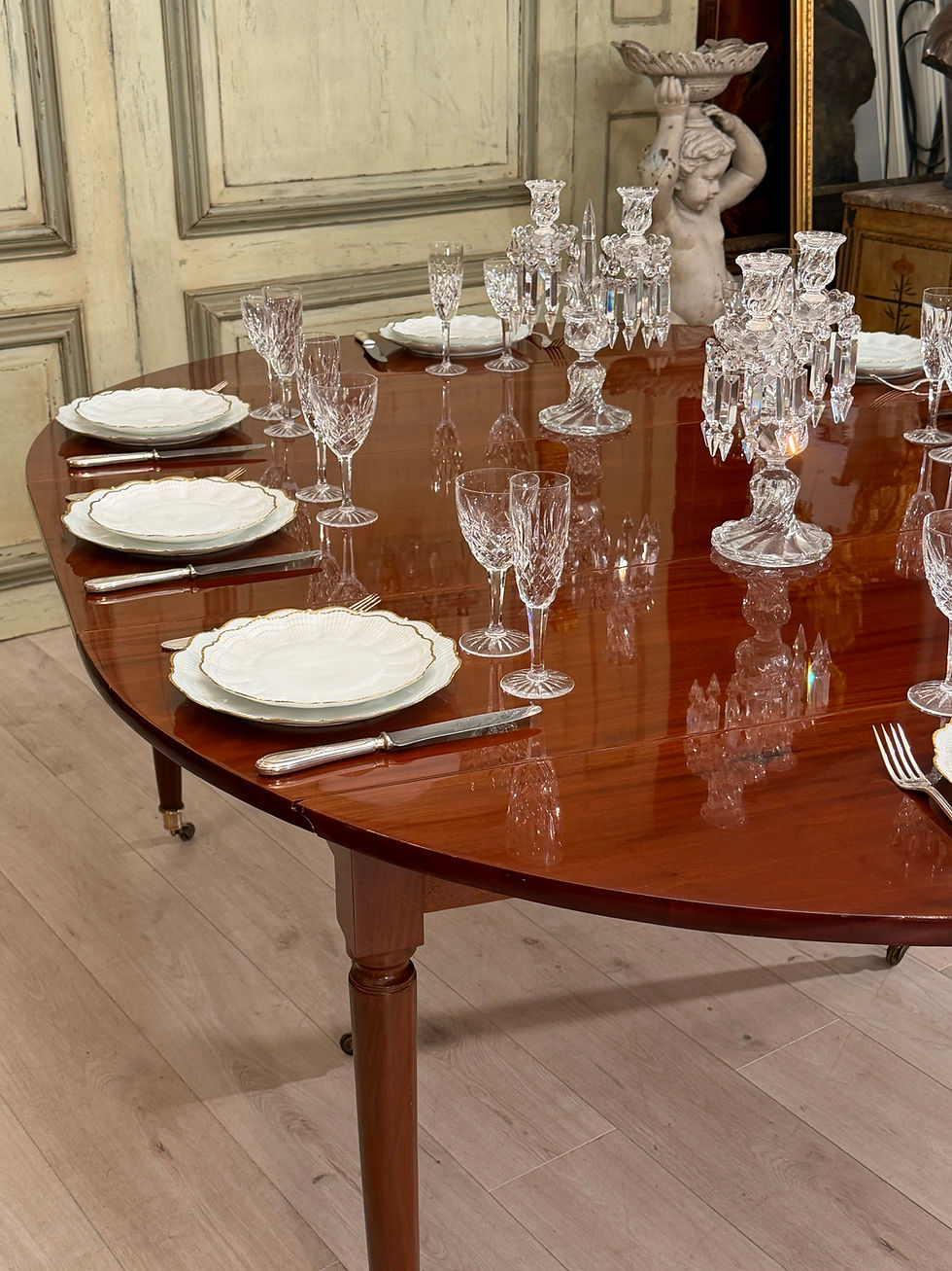 Миниатюра: Importante Table en Acajou à Allonges d'Epoque Louis XVI, Vers 1780 (4,38m)