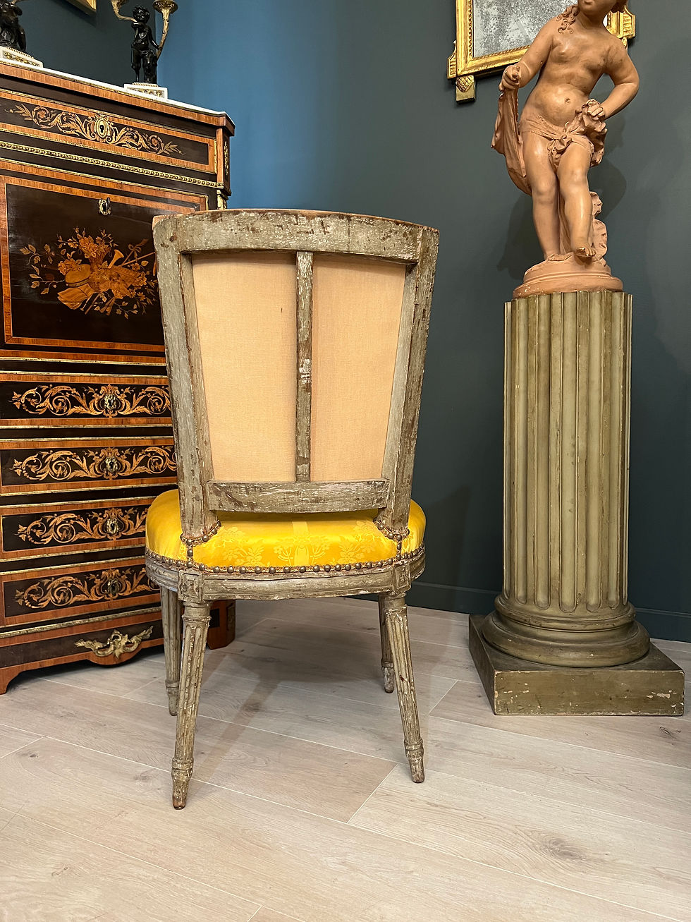 Thumbnail: Jean Baptiste Lelarge,  Chaise En Bois Laqué d'Epoque d'Epoque Louis XVI, Vers 1