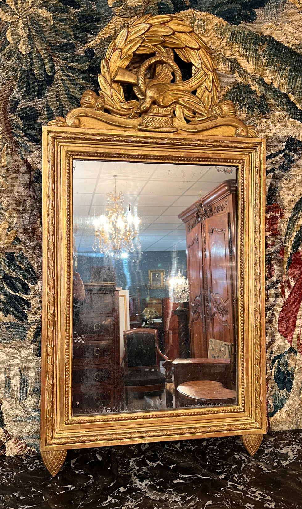 Thumbnail: Miroir En Bois Doré d'Epoque Louis XVI Vers 1780