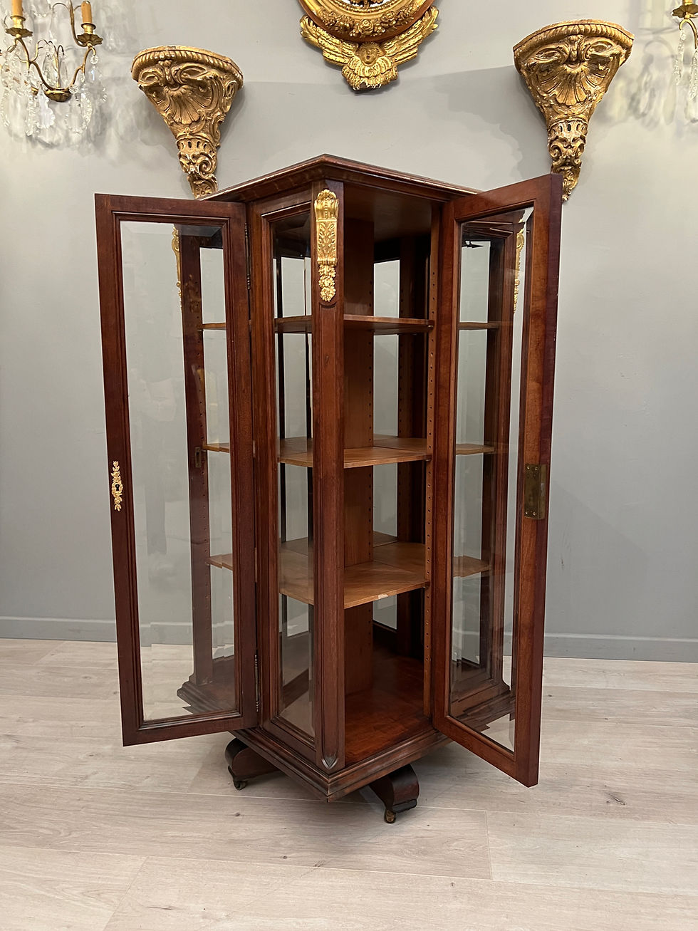 Thumbnail: Tres Rare Bibliotheque Tournante Vitrine Maison Terquem Paris Epoque XIXeme