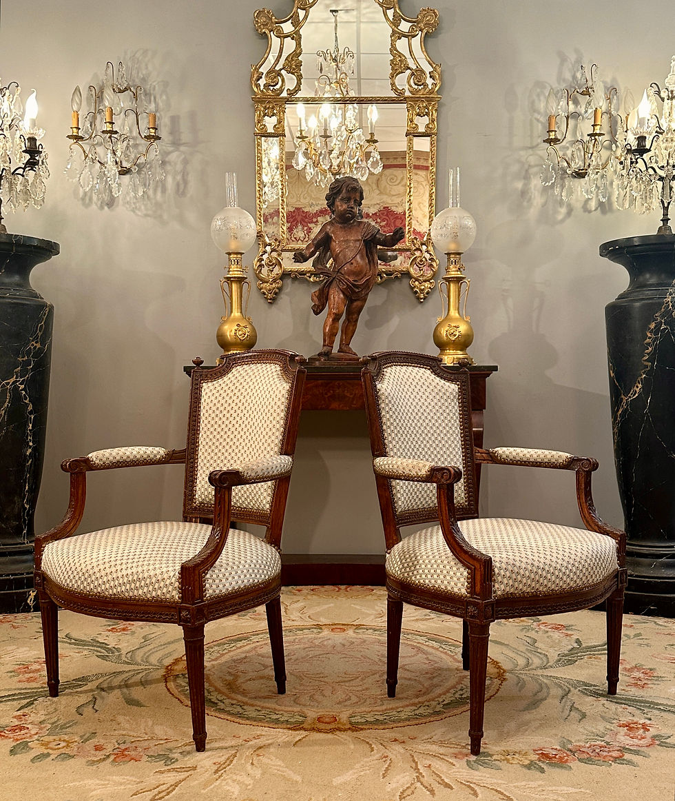 Paire De Fauteuils Cabriolets d'Epoque Louis XVI Vers 1780