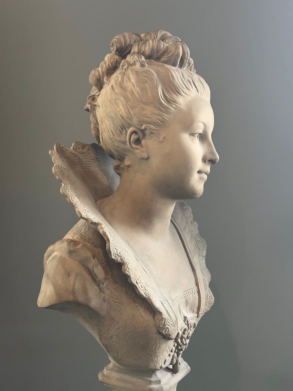 Thumbnail: Angelo Francia, Sculpture Buste De Femme Terre Cuite Signé Epoque XIXème