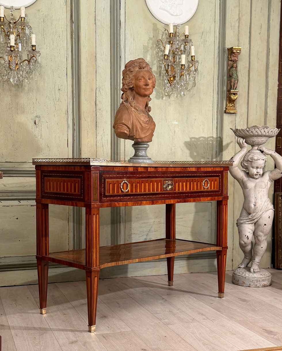 Miniature : Console en Marqueterie d'Epoque Louis XVI, Vers 1780