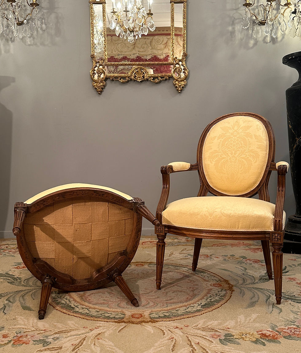 縮圖：Paire De Fauteuils Cabriolet d'Epoque Louis XVI Vers 1780