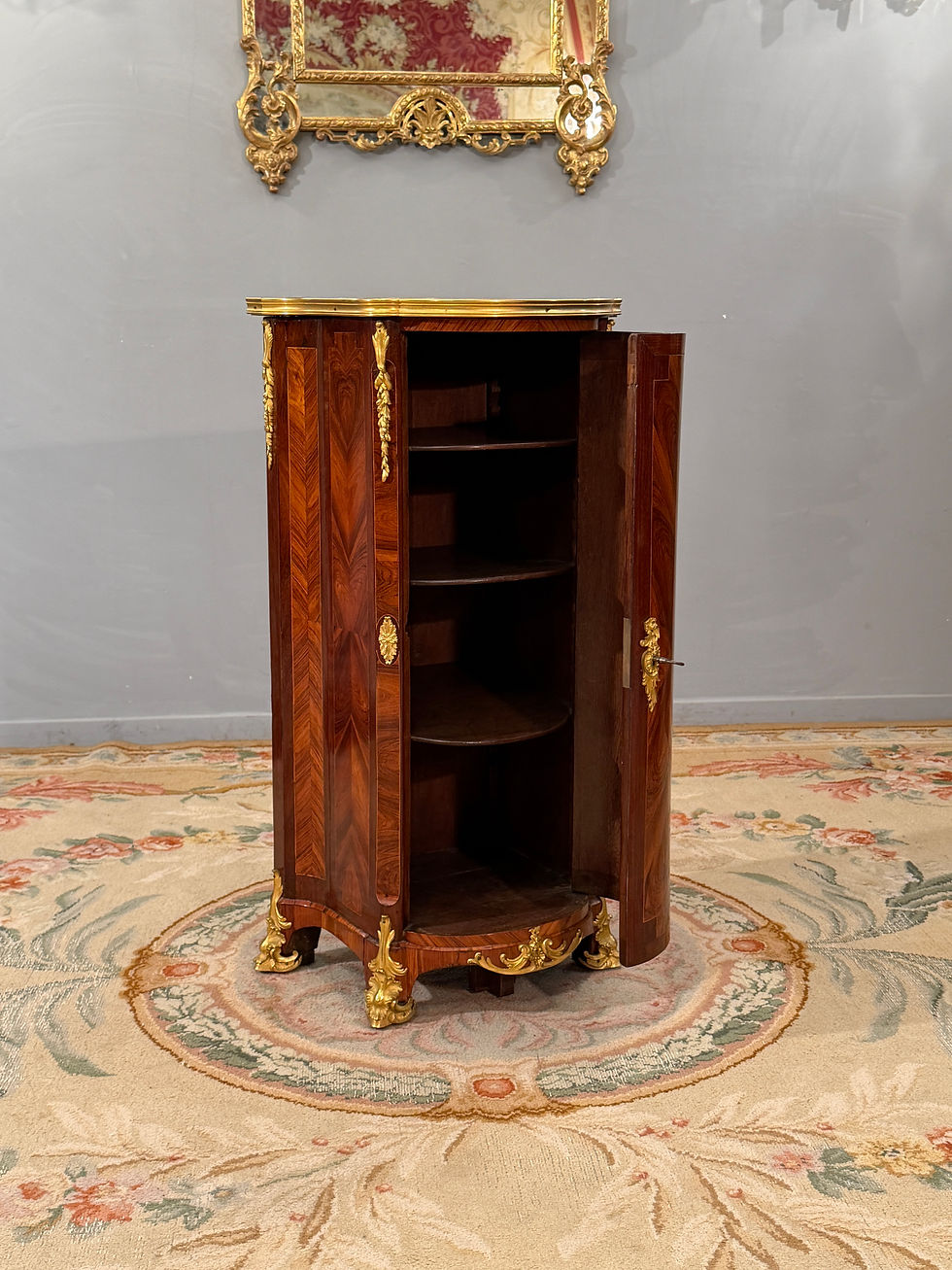 Miniature : Petit Meuble d'Entre Deux en Marqueterie de Style Transition Louis XV - Louis XV