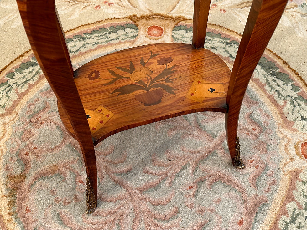 Thumbnail: Dlg Topino, Petite Table De Salon En Marqueterie De Style Transition