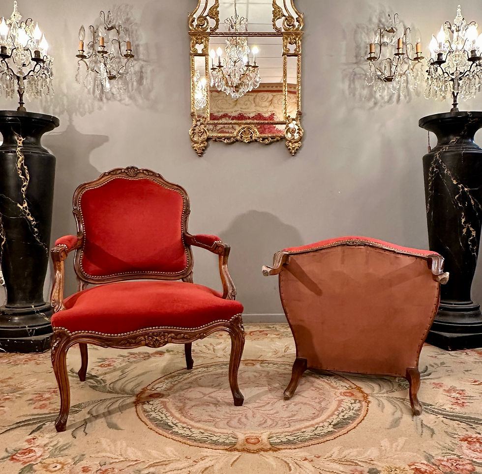 Miniature : Large Paire De Fauteuils De Style Louis XV Vers 1900