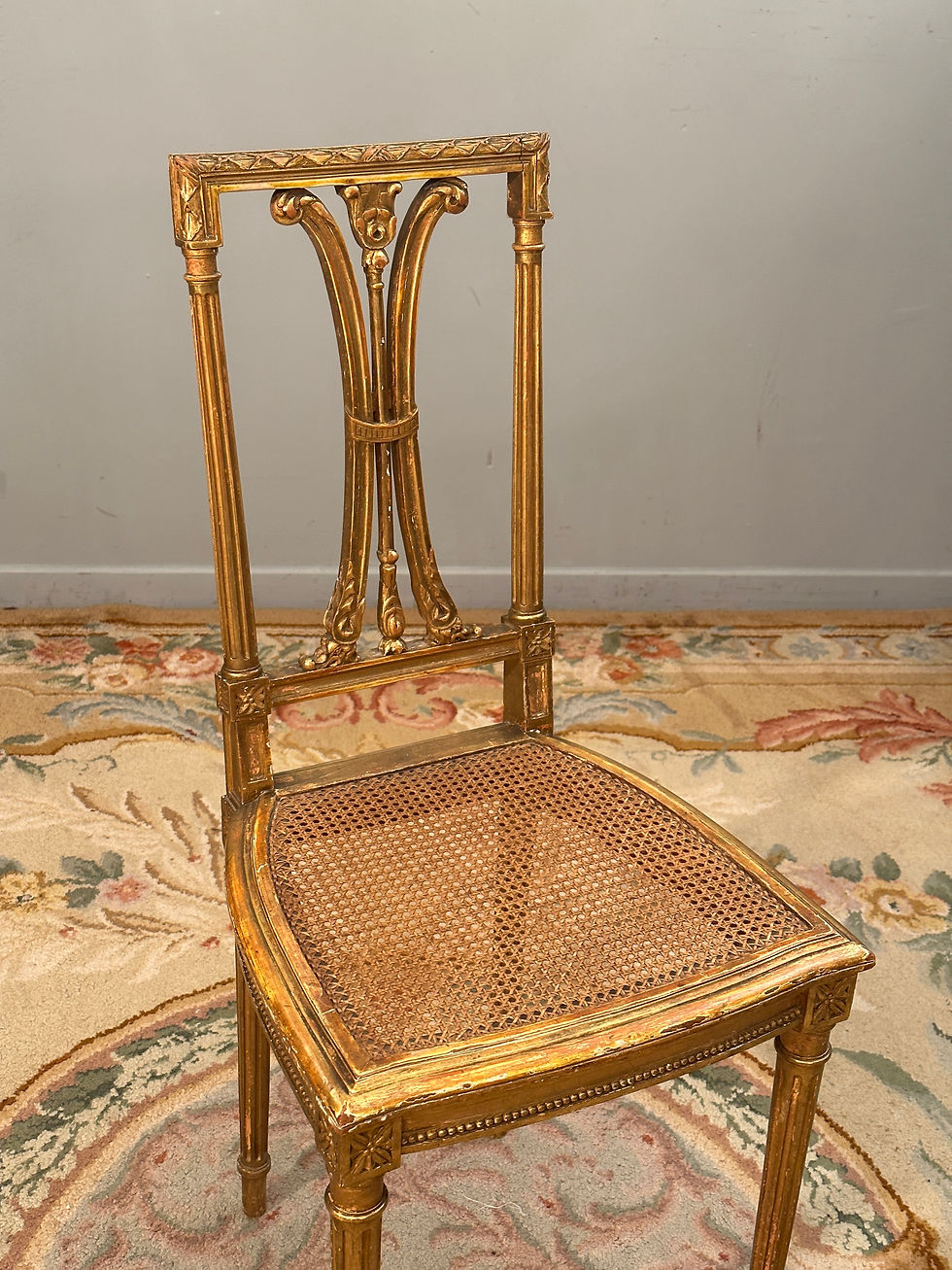 Thumbnail: Chaise De Style Louis XVI Bois Doré Epoque Napoleon III