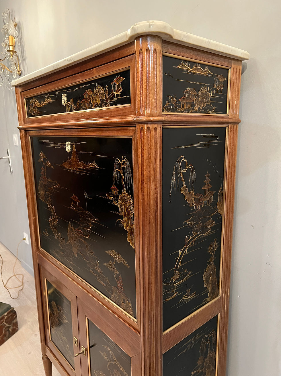 Thumbnail: Secretaire De Style Louis XVI En Laque De Chine Maison Jansen