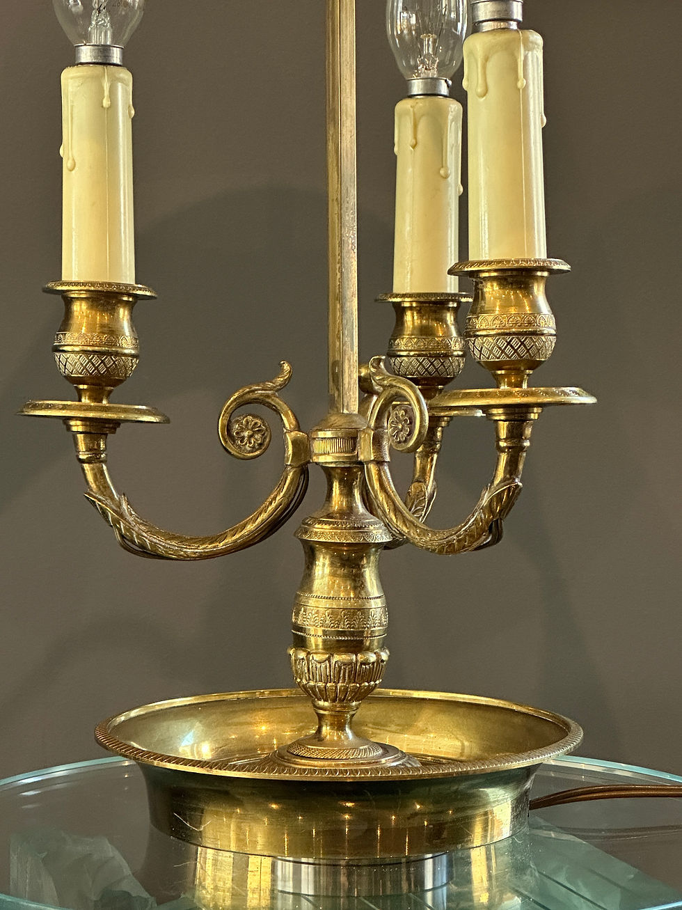 Miniatura: Lampe Bouillotte Bronze Doré De Style Empire Vers 1900