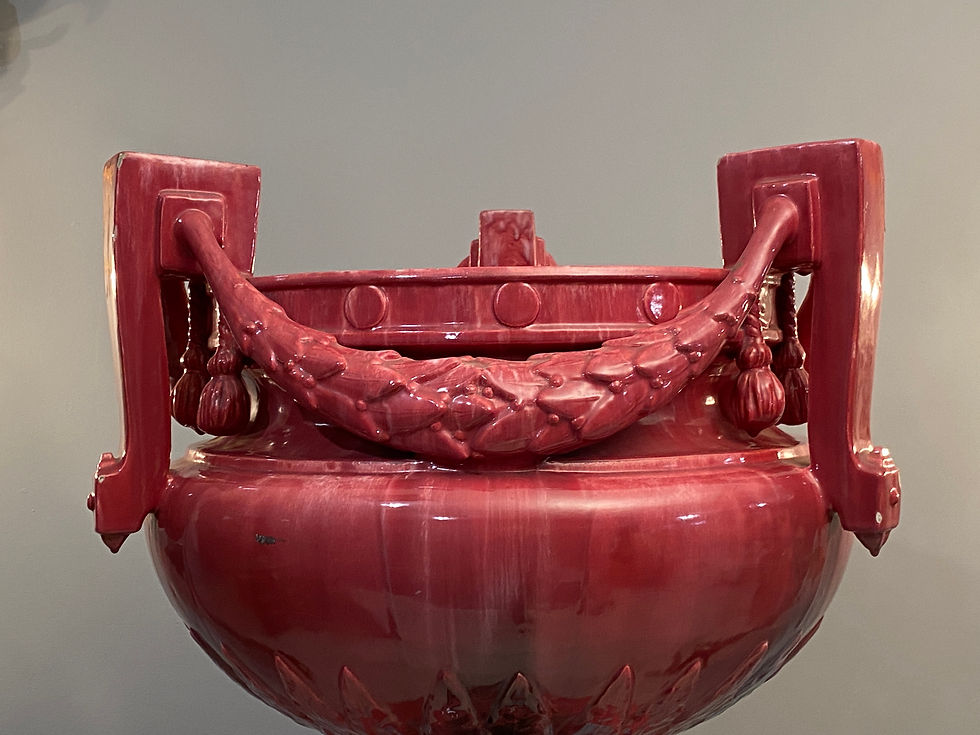 縮圖：Grande Colonne Et Vasque Ceramique Emaillée Delphin Massier Vers 1900