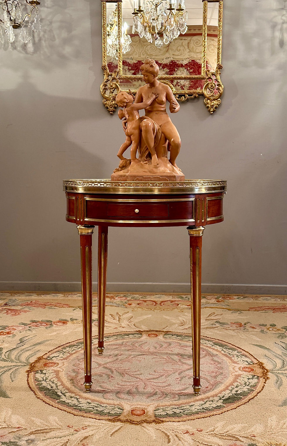 Miniature : Table Guéridon Bouillotte En Acajou De Style Louis XVI Epoque Napoléon III