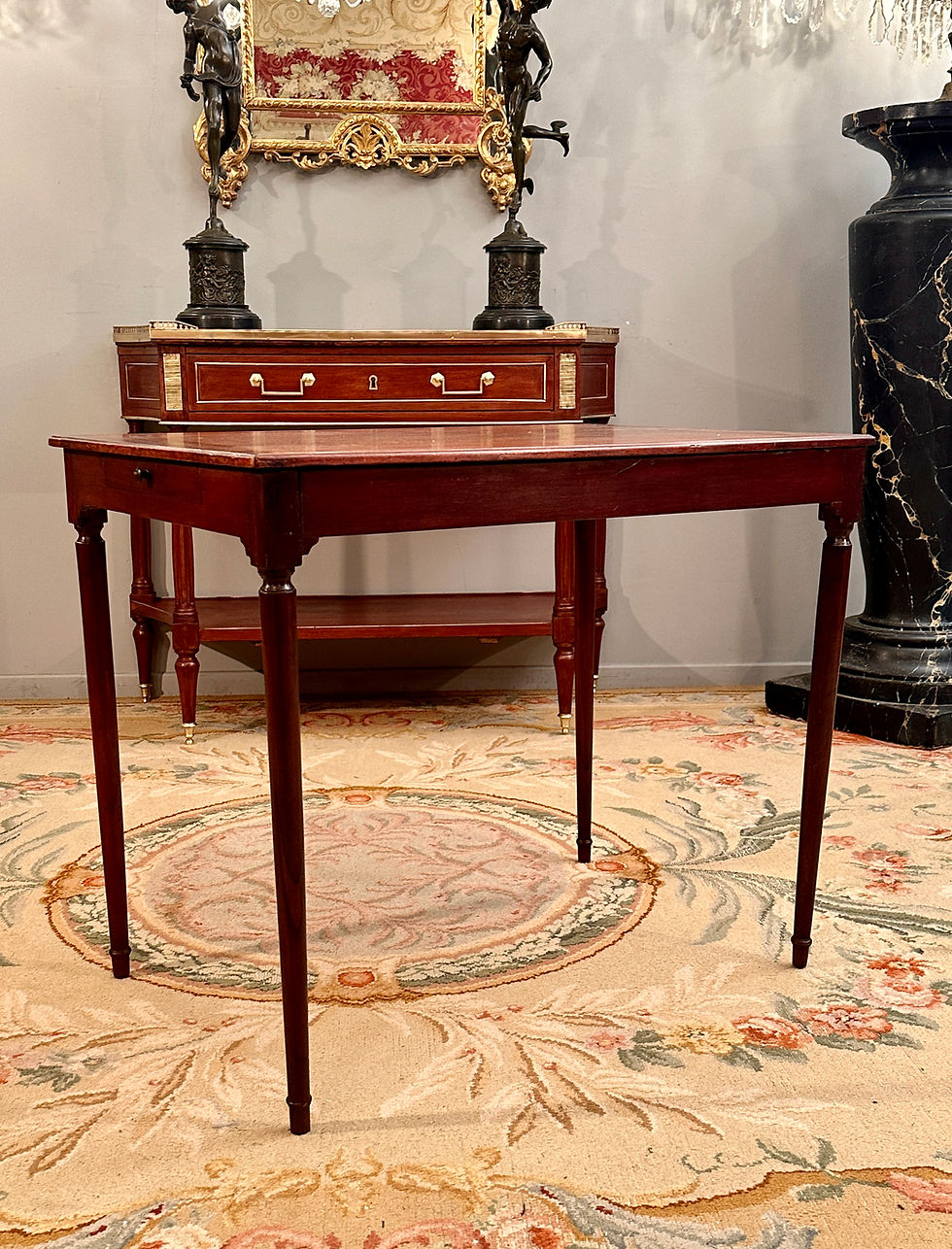 Miniature : Table A Ecrire En Acajou d'Epoque Louis XVI Vers 1780