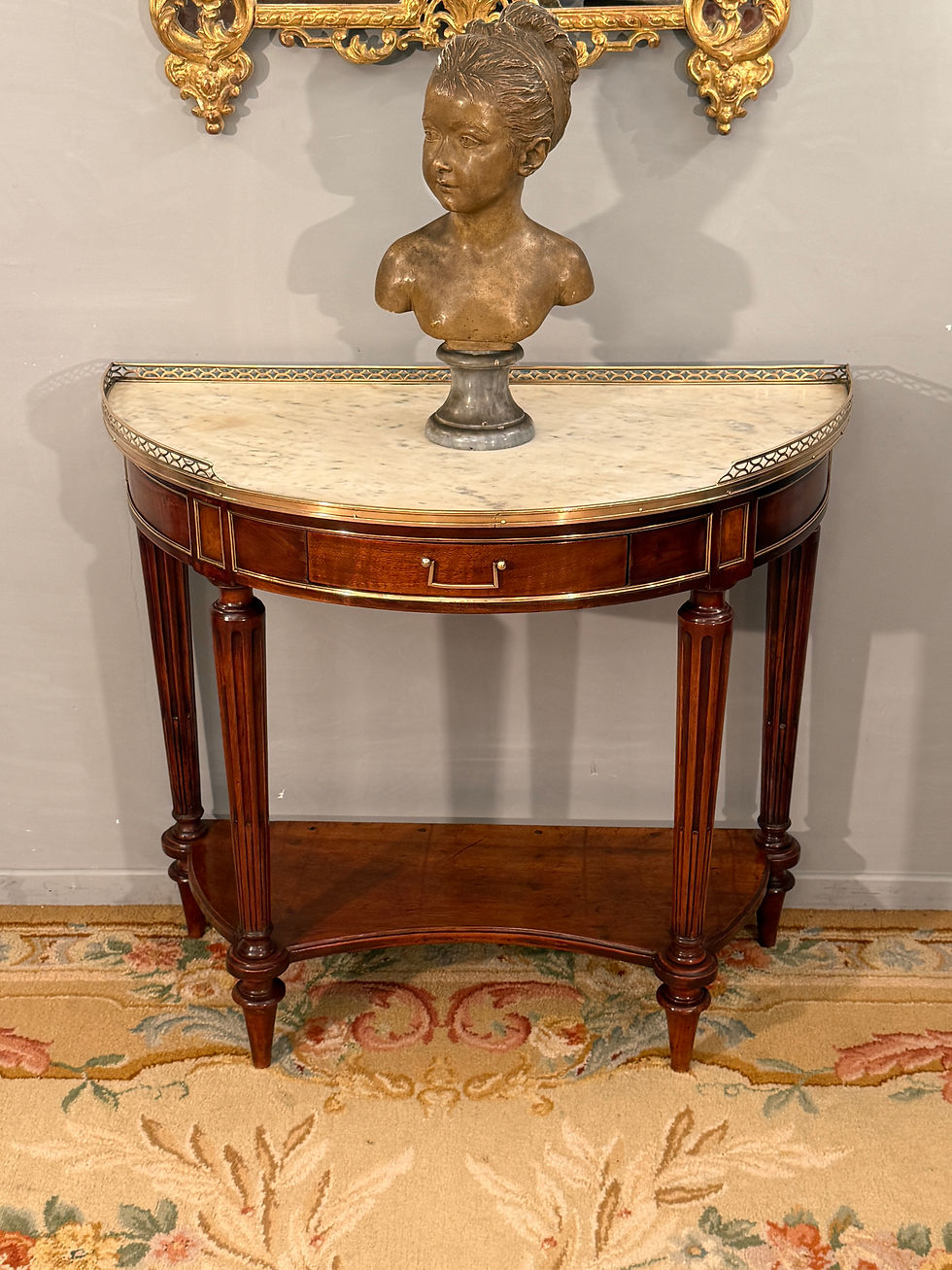 Миниатюра: Console Demi-lune En Acajou d'Epoque Louis XVI, Vers 1780
