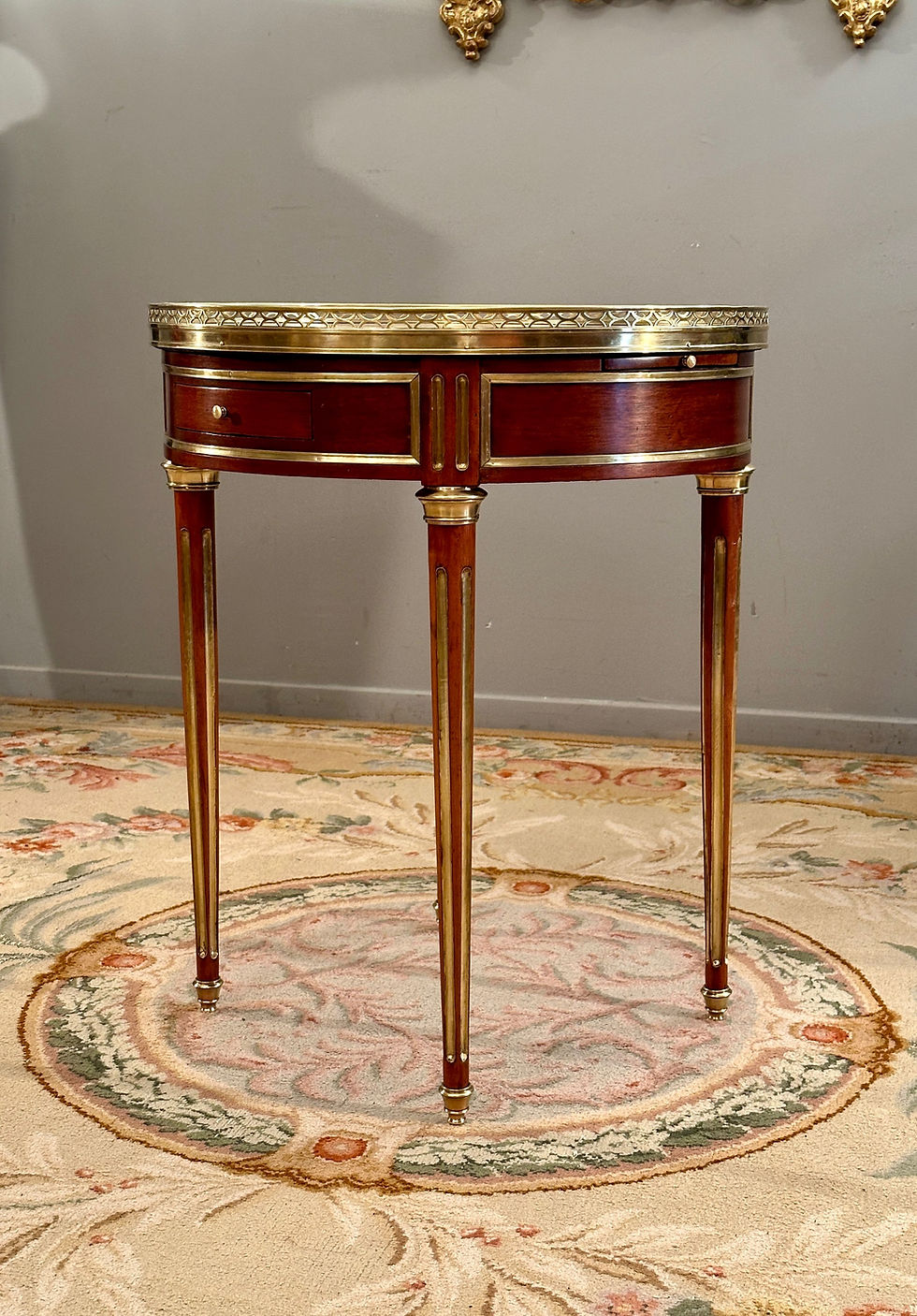 Miniature : Table Guéridon Bouillotte En Acajou De Style Louis XVI Epoque Napoléon III