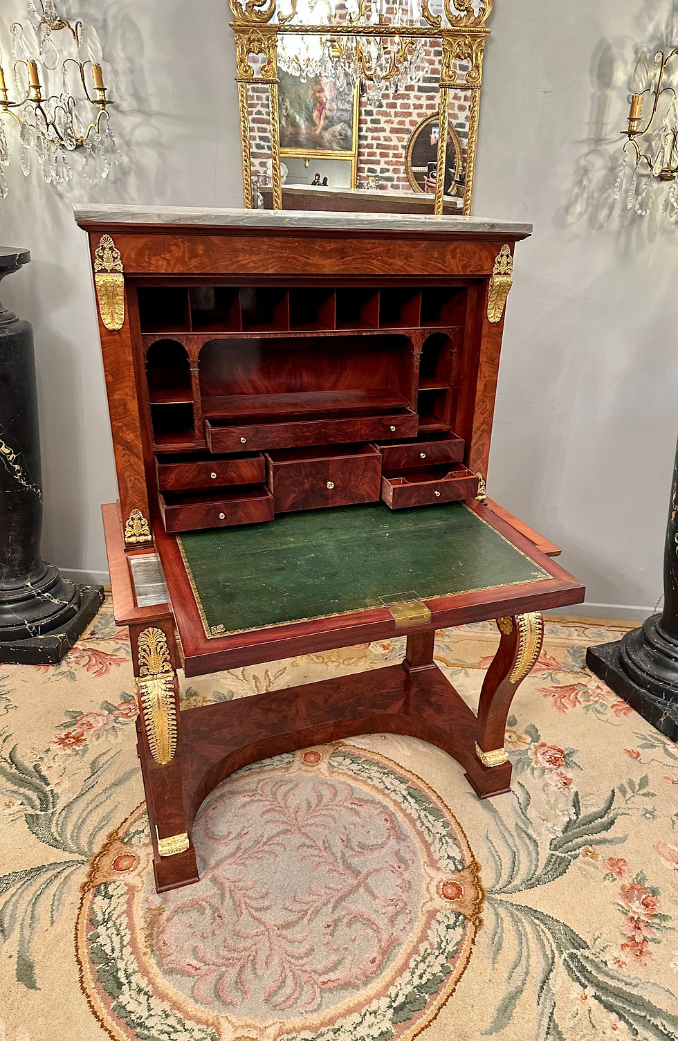 Miniatura: Important Bonheur Du Jour En Acajou d'Epoque Empire Vers 1810