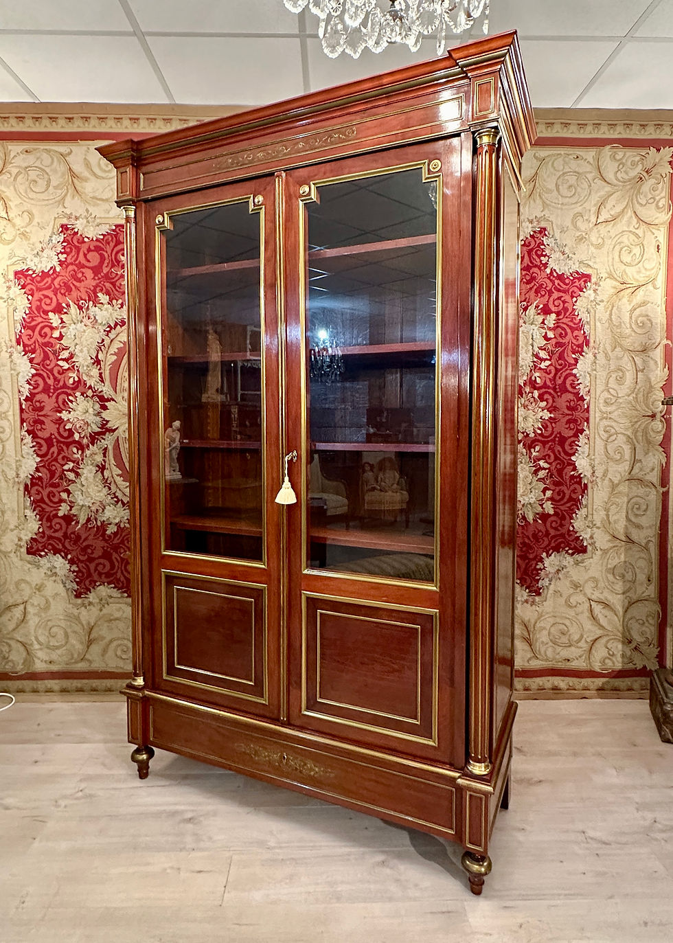 Miniatura: Bibliothèque Vitrine En Acajou De Style Louis XVI Epoque XIXème Vers 1870