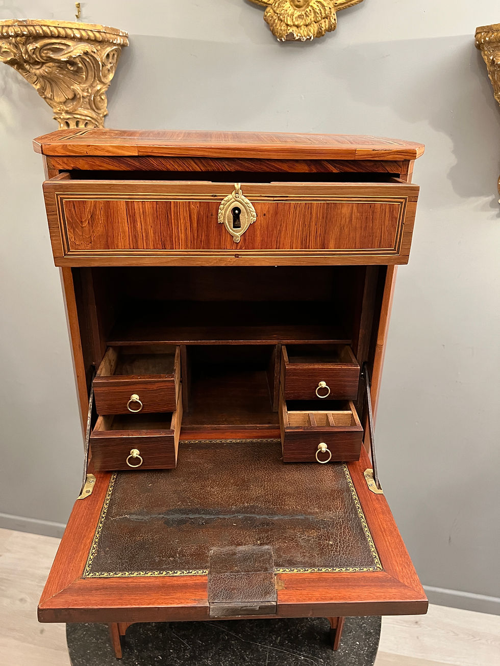 Miniature : Rare Secretaire d'Enfant Ou Maitrise d'Epoque Louis XVI Vers 1780