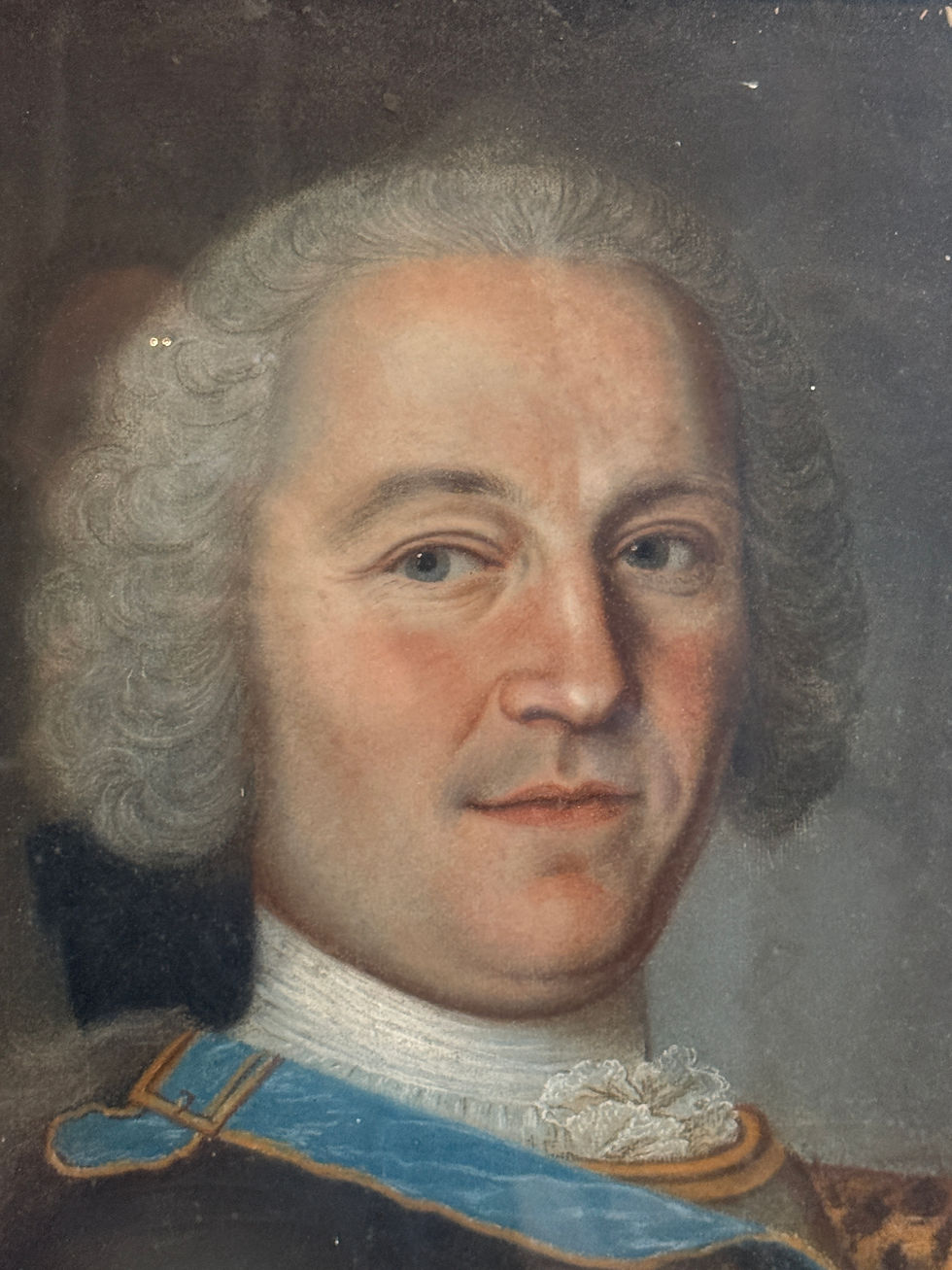 Thumbnail: Portrait d'Officier Noble Pastel d'Epoque Transition Vers 1770