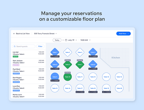 Wix Table Reservations Preview 2