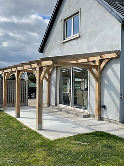 Pergola side at patio doors