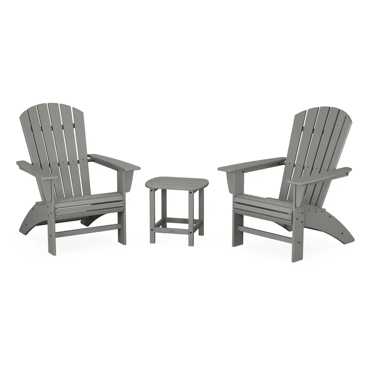 Nautical 3-Piece Curveback Adirondack Set