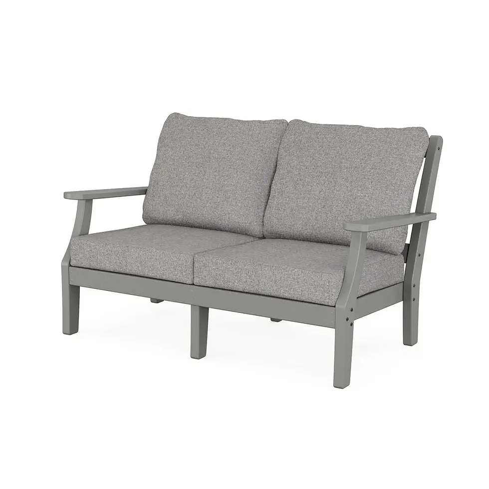 Thumbnail: Chinoiserie Deep Seating Loveseat in Slate Grey