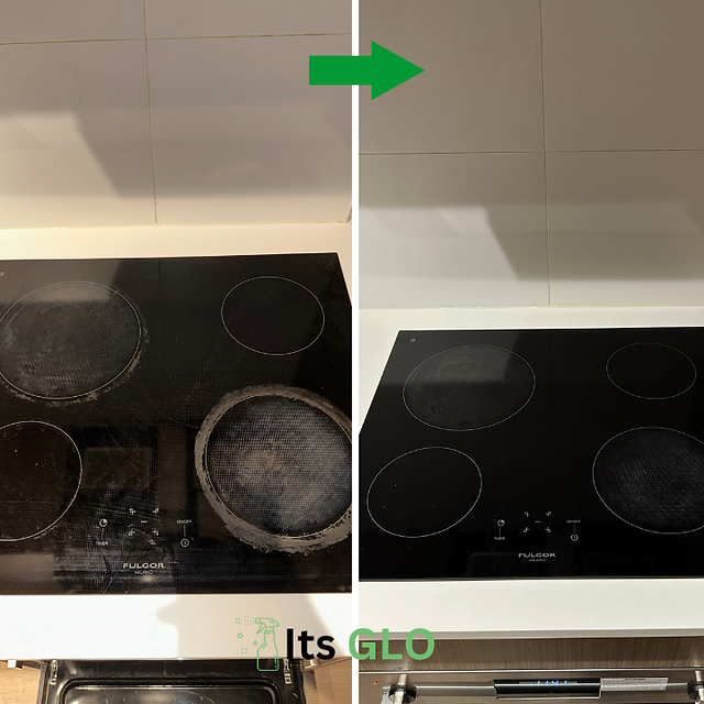 before and after stove cleaning