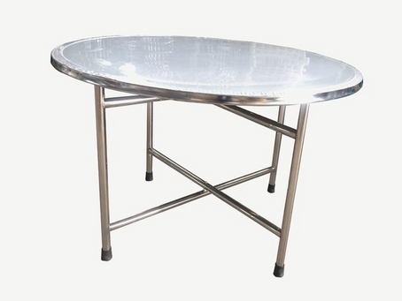 BÀN TRÒN INOX 1M2 SUS 304 CHÂN RỜI