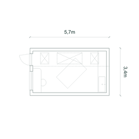 Floor plan of the garden studio