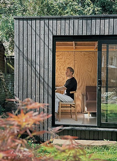 3 × 5 m garden room retreat in Clapham, South London with premium finishes, ideal for work from home, creativity, exercise, and relaxation—no planning permission required.