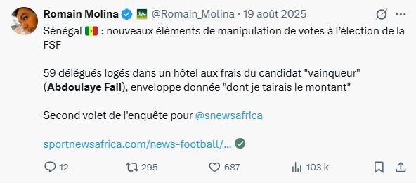 CORRUPTION À LA FSF ? LE DOSSIER DEVANT LE TRIBUNAL ARBITRAL DU SPORT QUI DÉRANGE