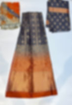 Arundhati Grey-Orange Banarasi Poshak with gold motifs