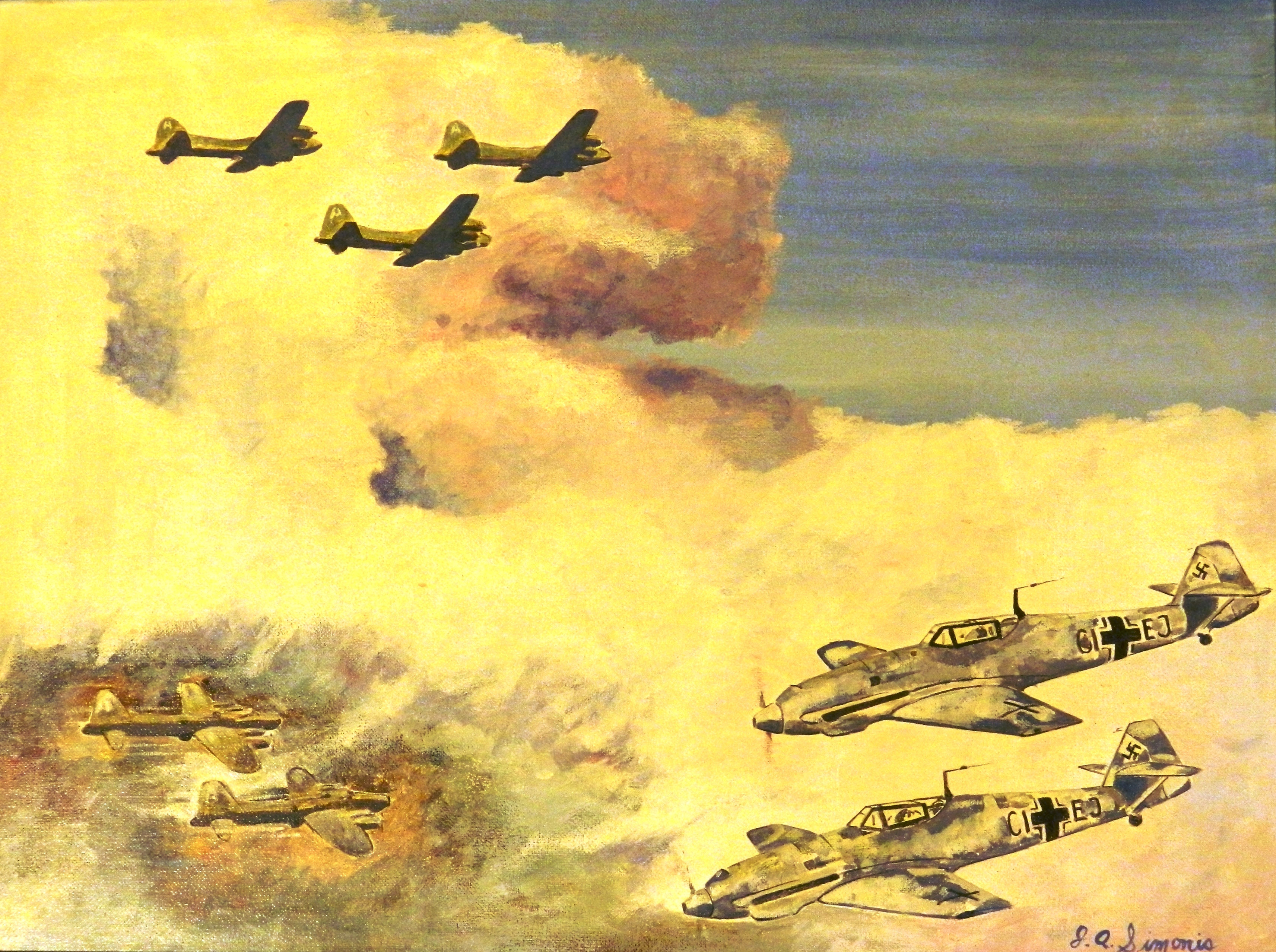 Messerschmitts at 3 o'clock