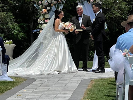 Outdoor wedding ceremony at The Barn at Poplar Springs Near Spartanburg and Greenville, South Carolina.