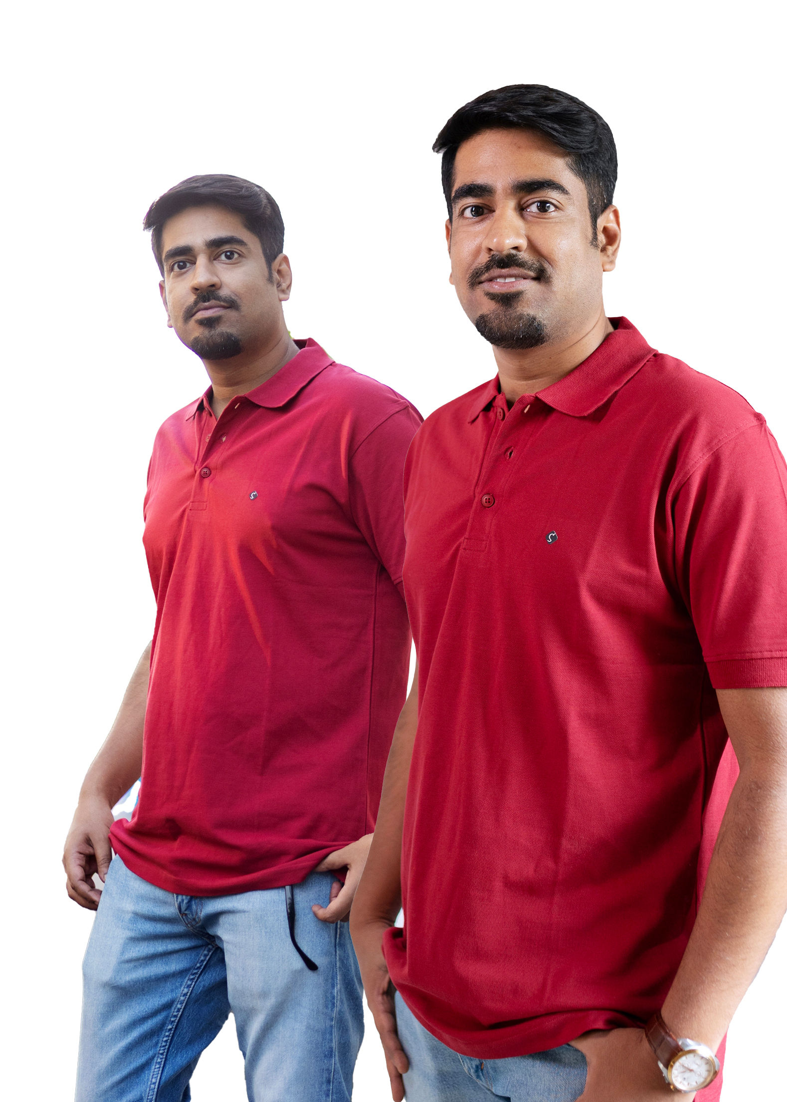 Pack of 2 Solid Polo Pure Cotton Marroon T-Shirt