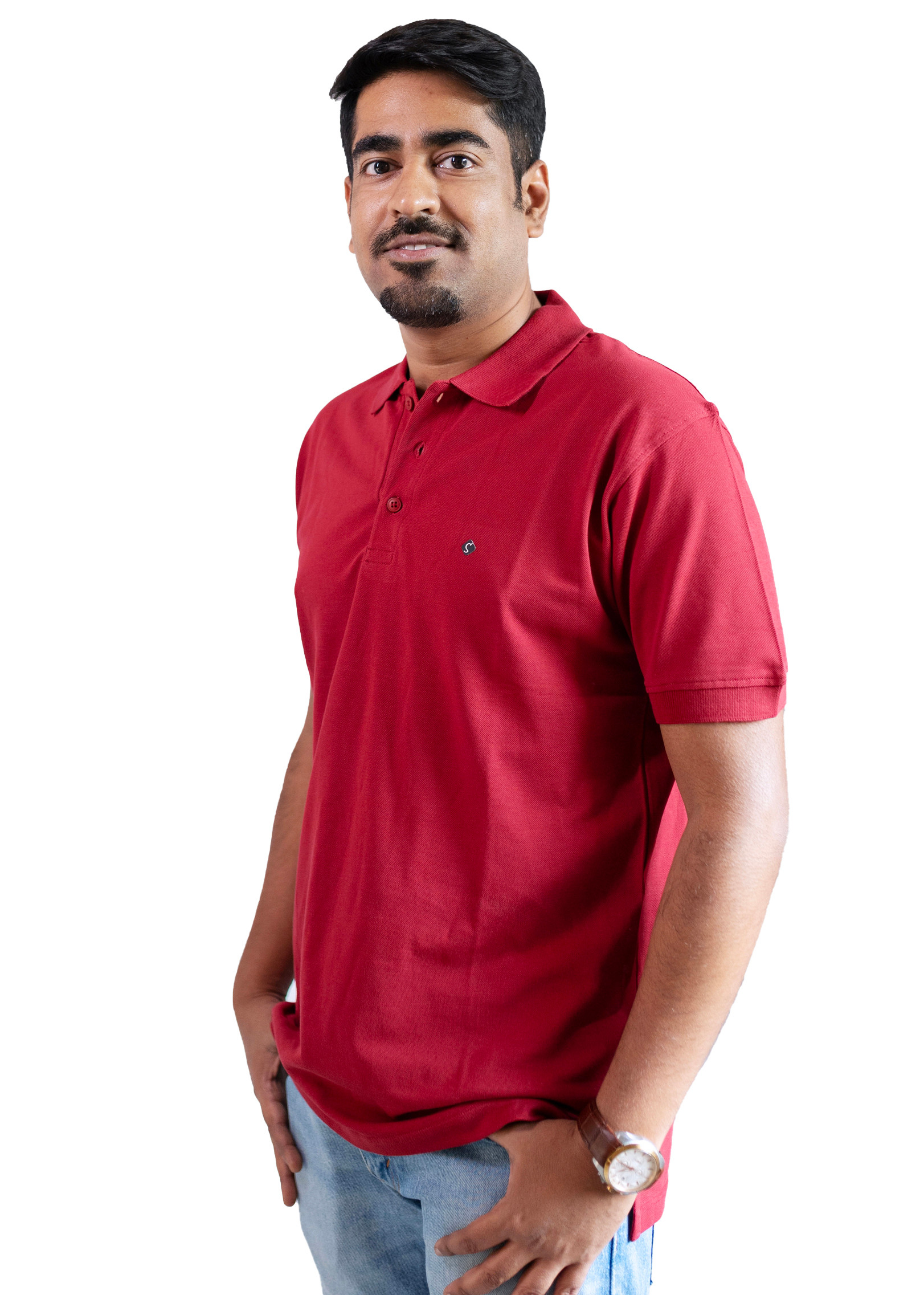 Shopholik Solid Polo Pure Cotton Marroon T-Shirt