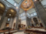 Looking up at the high arches and the Cupola in San Lorenzo church in Firenze