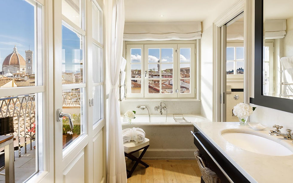 J.K. Place Firenze suite with an amazing bathroom view